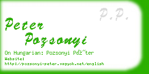 peter pozsonyi business card